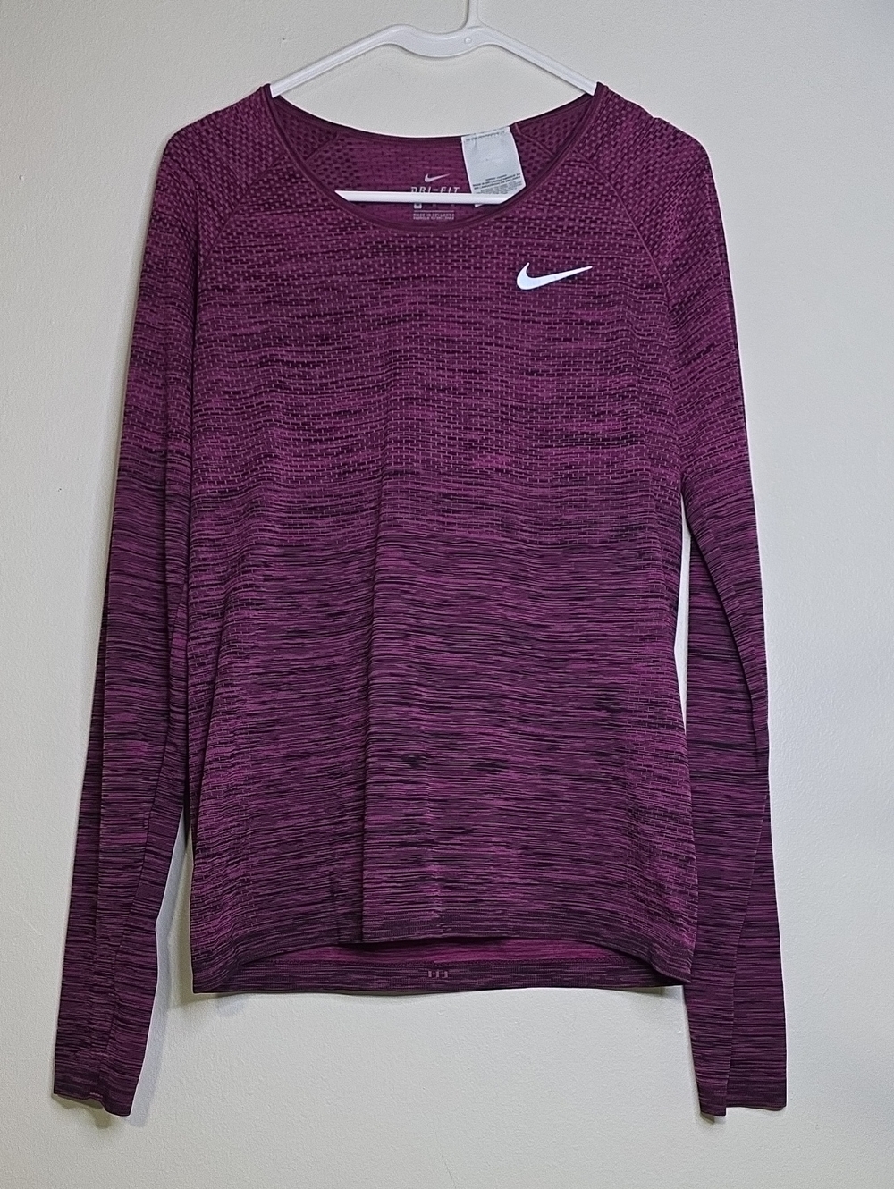 Nike Purple Heather Long-Sleeve Dri-FIT Top